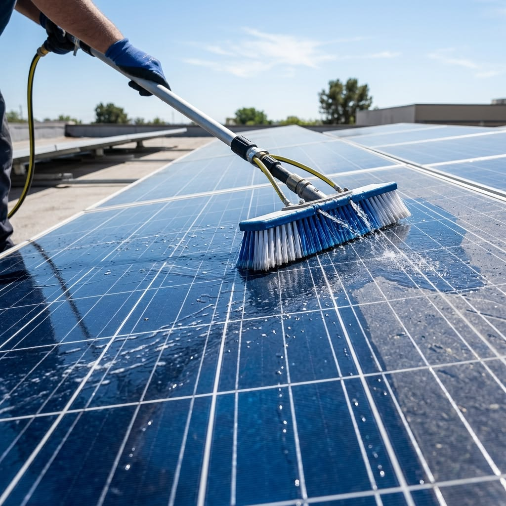 Specialist solar panel cleaning service